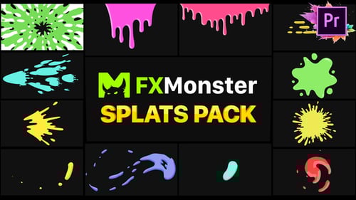 Dynamic Liquid Splats and Paint Stroke Elements Pack