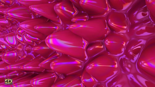 Iridescent Fluid Abstract Pink Background Loop