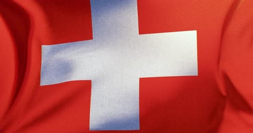 Realistic Waving Swiss National Flag Animation