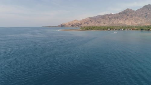 Tropical Landscape with Mountains Beach
