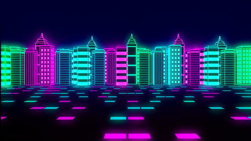 City Night Colorful Glowing