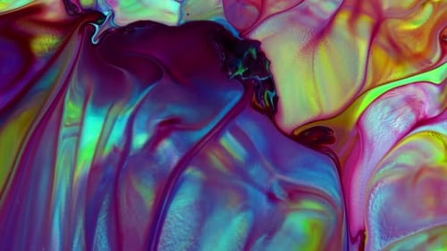 Colorful Paints Swirling in Abstract Motion