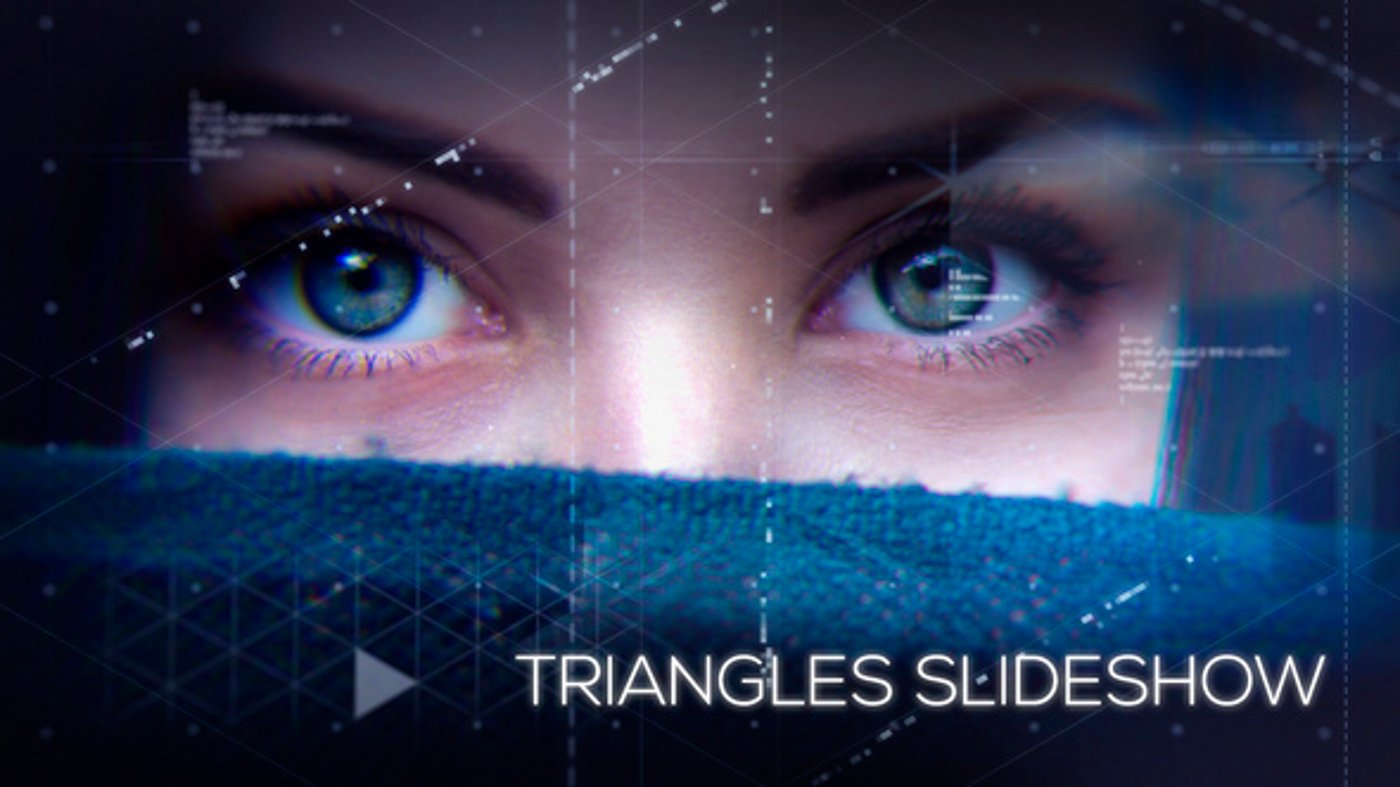 Dynamic Geometric Triangle Slideshow with Digital Glitch Effects ...