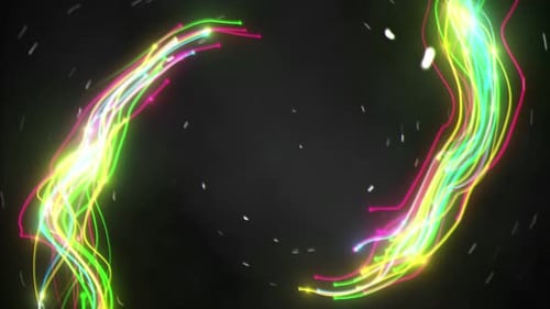 Colorful Glowing Light Streaks Spiraling