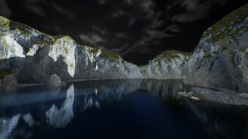 Fjord with Dark Storm Clouds