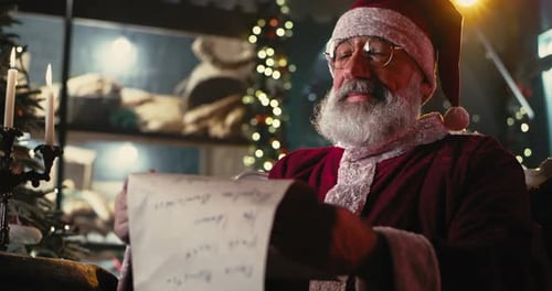 Santa Claus Reading A Long Christmas List