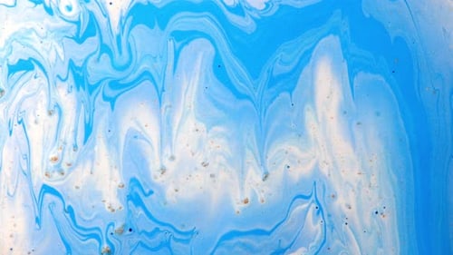 Abstract Fluid Art with Blue and White Swirls