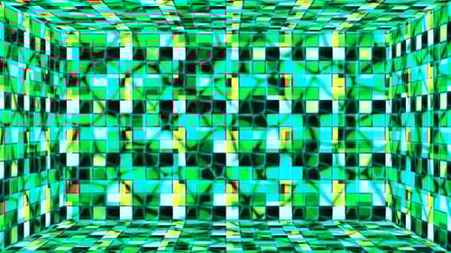 Animated Abstract Geometric Tunnel with Flashing Tiles