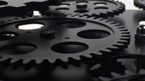 Black Gears Rotating in Abstract Time Machine