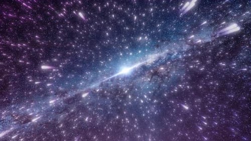 4K Space Travel Colorful Stars With Milkyway Galaxy Background Loop