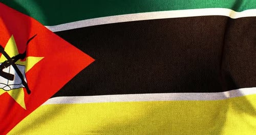 Realistic Waving Flag of Mozambique Animated Loop