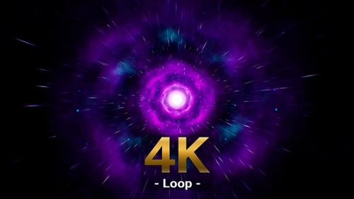 Fly Into Neon Nebula Space Background Loop 4K