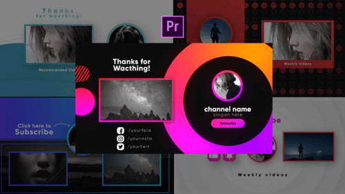 Youtube Stylish Endcards-MOGRTs