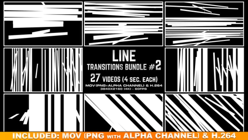 Line Flash Transition Bundle 1 (42-Pack), Transitions Motion Graphics ...