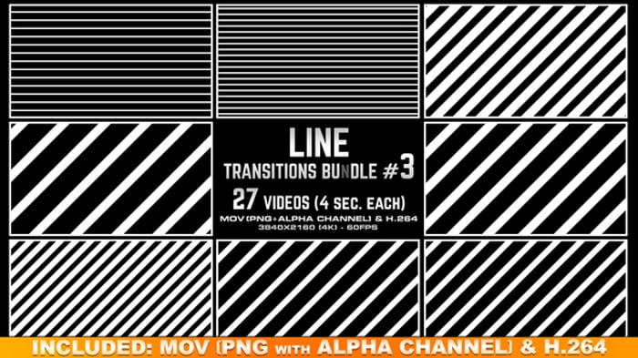 Line Transitions Bundle - Wave 4K, Transitions Motion Graphics ft. 4k ...