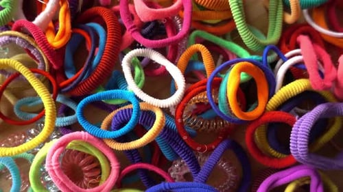 Colorful Assortment of Rubber Band Hair Ties