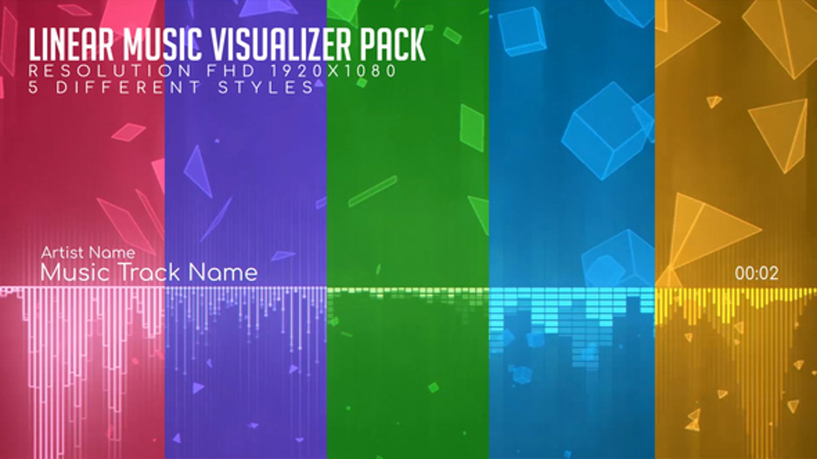 Dynamic Music Visualizer Pack with Geometric Shapes, Video Displays ft ...