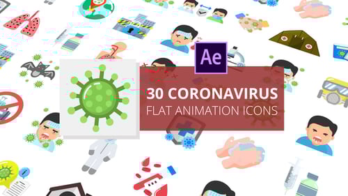 Íconos de animación plana sobre coronavirus | After Effects