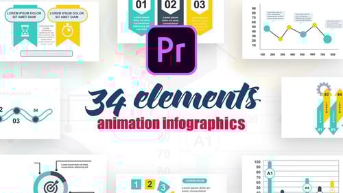 Animated Infographic Elements for Business Data Visualization