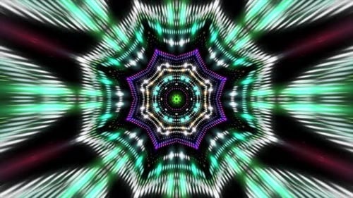 Vibrant Digital Kaleidoscope Tunnel Abstract Motion Background