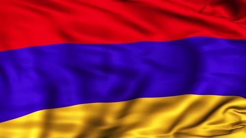 Waving Armenian Flag with Realistic Fabric Texture