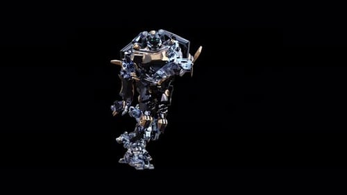 Futuristic 3D Robot Assembling Animation