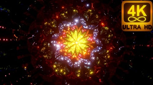 Futuristic Psychedelic Music Video Kaleidoscope Mandala 3D Art Design Pattern Vj Seamless Loop 4K