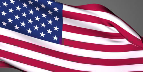 Waving American Flag Text Reveal Animation