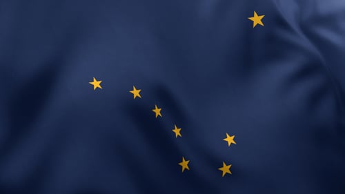 Waving Alaska State Flag Animation Loop