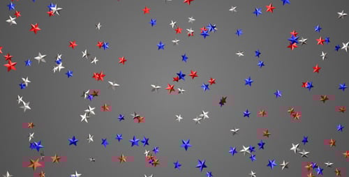 Patriotic Red White Blue Stars Falling Animation