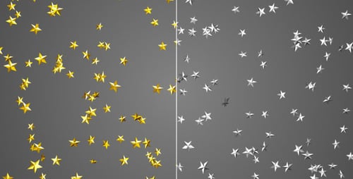 Gold and Silver Stars Falling Overlay Set