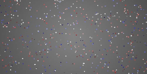 Patriotic Red White Blue Falling Stars Confetti Overlay
