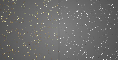 Konfetti Falling Overlay-Set mit goldenen und silbernen Sternen