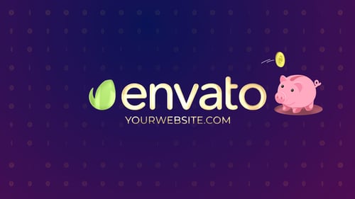 Animated Money Logo Reveal with Piggy Bank