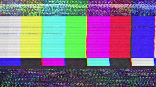 No signal old vintage TV Static color noise