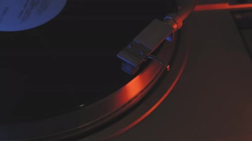 Close Up Of Vinyl Record Playing