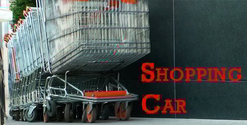 Line of shopping carts in the city