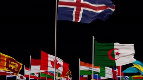 Waving Flags of the World Global Animation