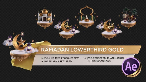 Ramadan Lower Third Gold
