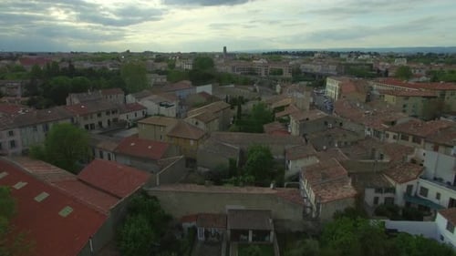Flight Overlooking the Medieval European City with an Ancient Fortress and Carcassonne Castle 12
