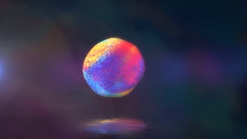 Revelación del logotipo de una esfera colorida