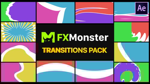 Colorful Dynamic Fluid Shape Transitions Motion Graphics Pack