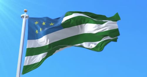 Realistic Fabric Flag Waving in Wind