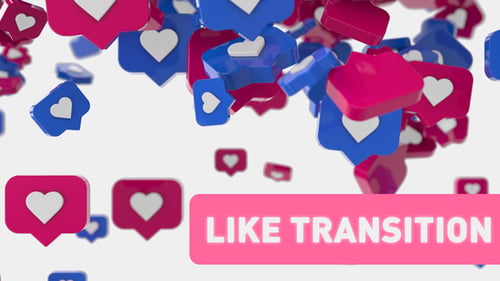 Social Media Hearts Like Icons Upward Flow Green Screen