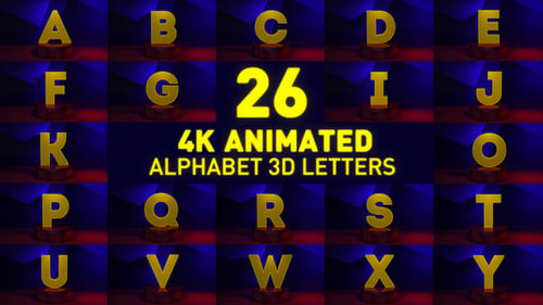 26 letras de la Colleción 4K del alfabeto