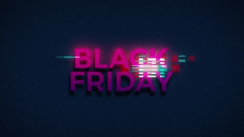 Black Friday Glitch Text Reveal Title