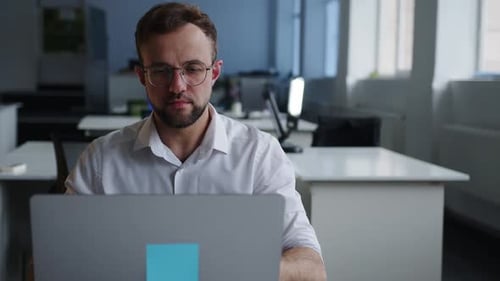 Handsome Man Does His Online Work