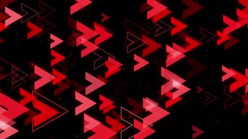 Flowing Red Chevron Arrows Abstract Digital Background Loop