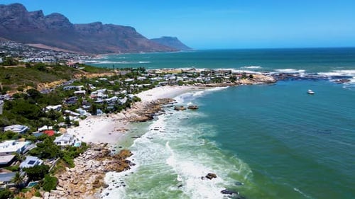 View From The Rock Viewpoint in Cape Town Over Campsbay View Over Camps Bay with Fog Over the Ocean