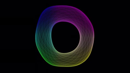 Abstract colorful geometric line moving. Colorful circle waving 4k. Vd 216